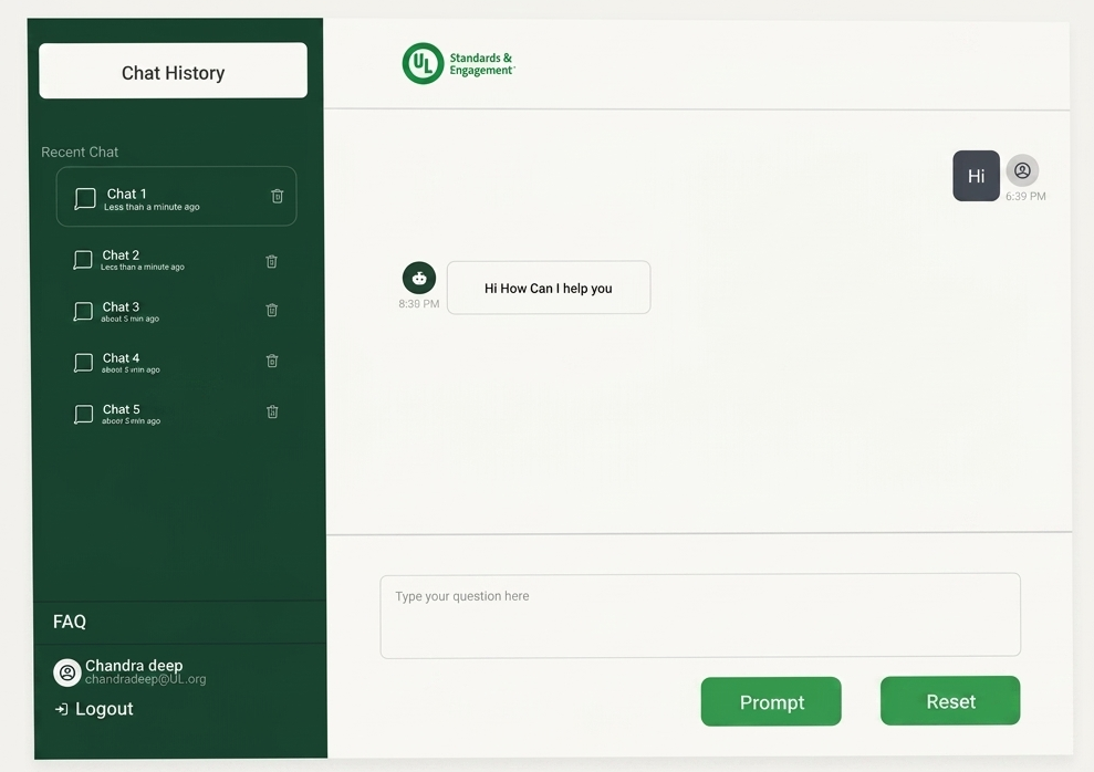 Engineering PoC — raw chat interface before UX design
